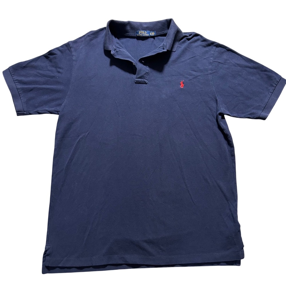 Polo Ralph Lauren Polo Shirt Mens LT Navy Blue Short Sleeve Embroidered Logo